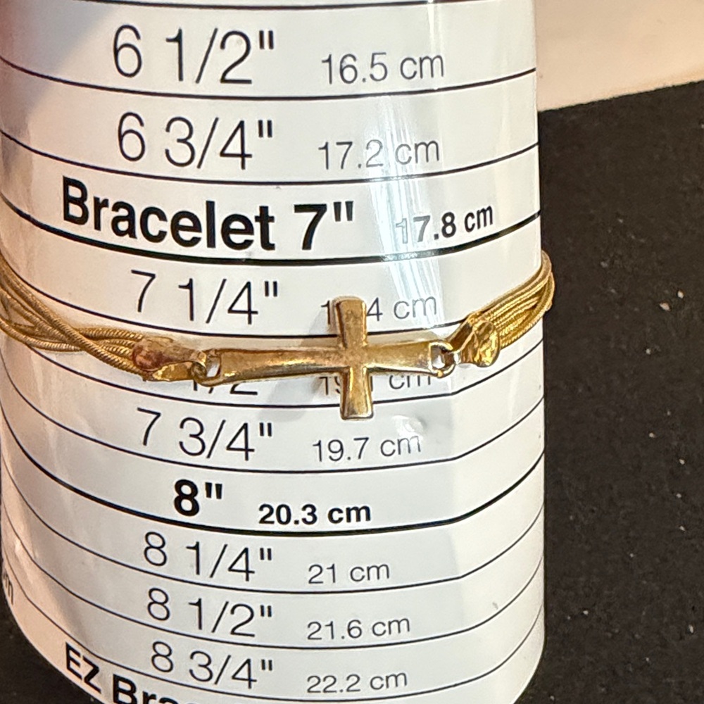 Gold Tone Cross Bracelet - Picture 3 of 3